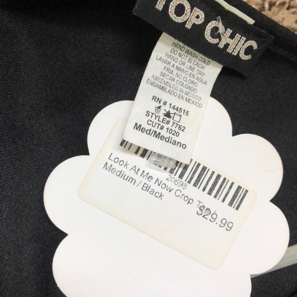 Black Crossover Crop Top - Picture 6 of 6